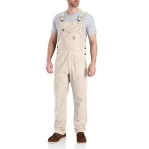 NWT Carhartt Natural Rugged Flex® Relaxed Fit Canvas Bib Overalls, 32x34
